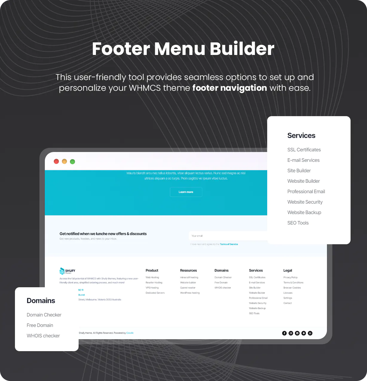 Footer Menu Builder