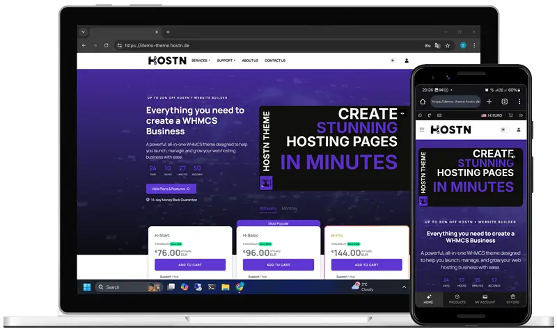 HOSTN Theme All in one WHMCS Solution Compatible with WHMCS 8.13